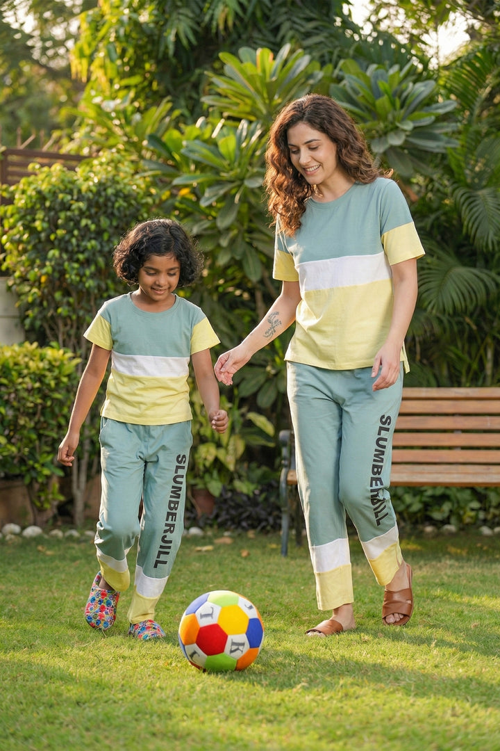 Mom & Me - Lime Lullaby, Slumber Everyday Mom & Kids Cotton Coord Set