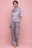 Lilac Haze  Bloom Half Sleeve PJ Set With Pocket