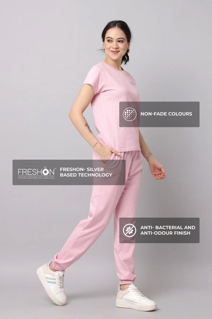 Slumber Jill Comfort Essential Cameo Pink Coords Set With Freshon Finish