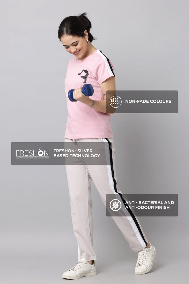 Cameo Pink Snuggle Fit  Coords Set With Freshon Finish