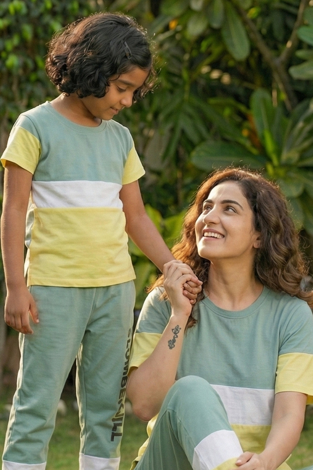 Mom & Me - Lime Lullaby, Slumber Everyday Mom & Kids Cotton Coord Set