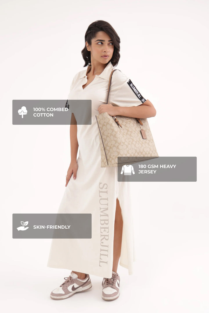 Summer Sand White Travel Ease Polo Dress