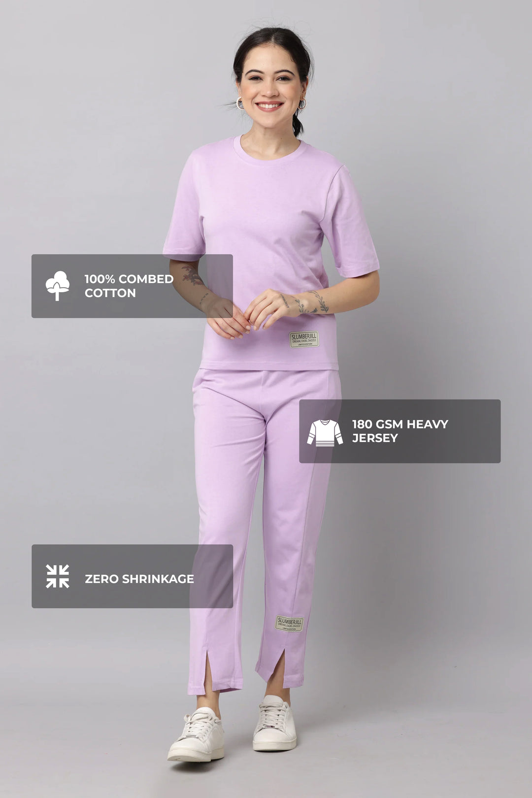 Slumber Jill Premium Orchid Bloom Coords Set With Freshon Finish