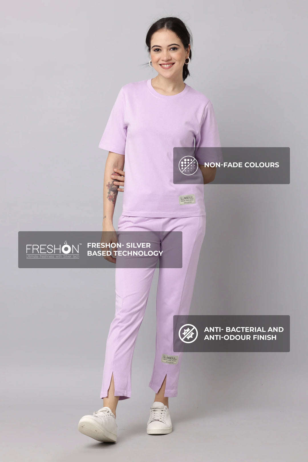 Slumber Jill Premium Orchid Bloom Coords Set With Freshon Finish