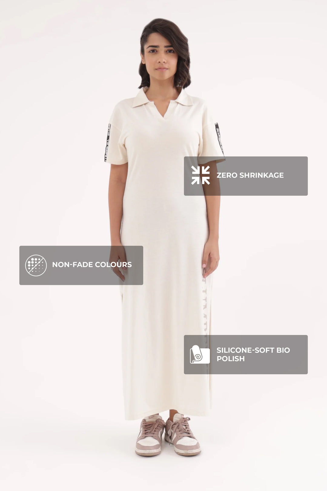 Summer Sand White Travel Ease Polo Dress