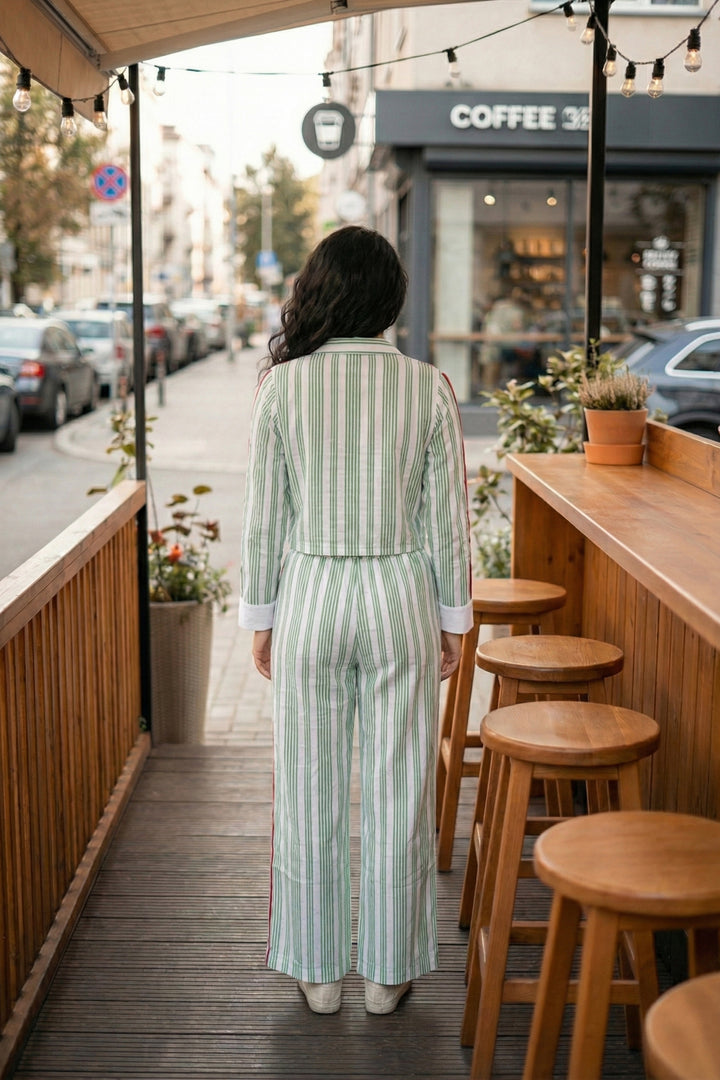 Urban Stripe Green Cotton Co-ord