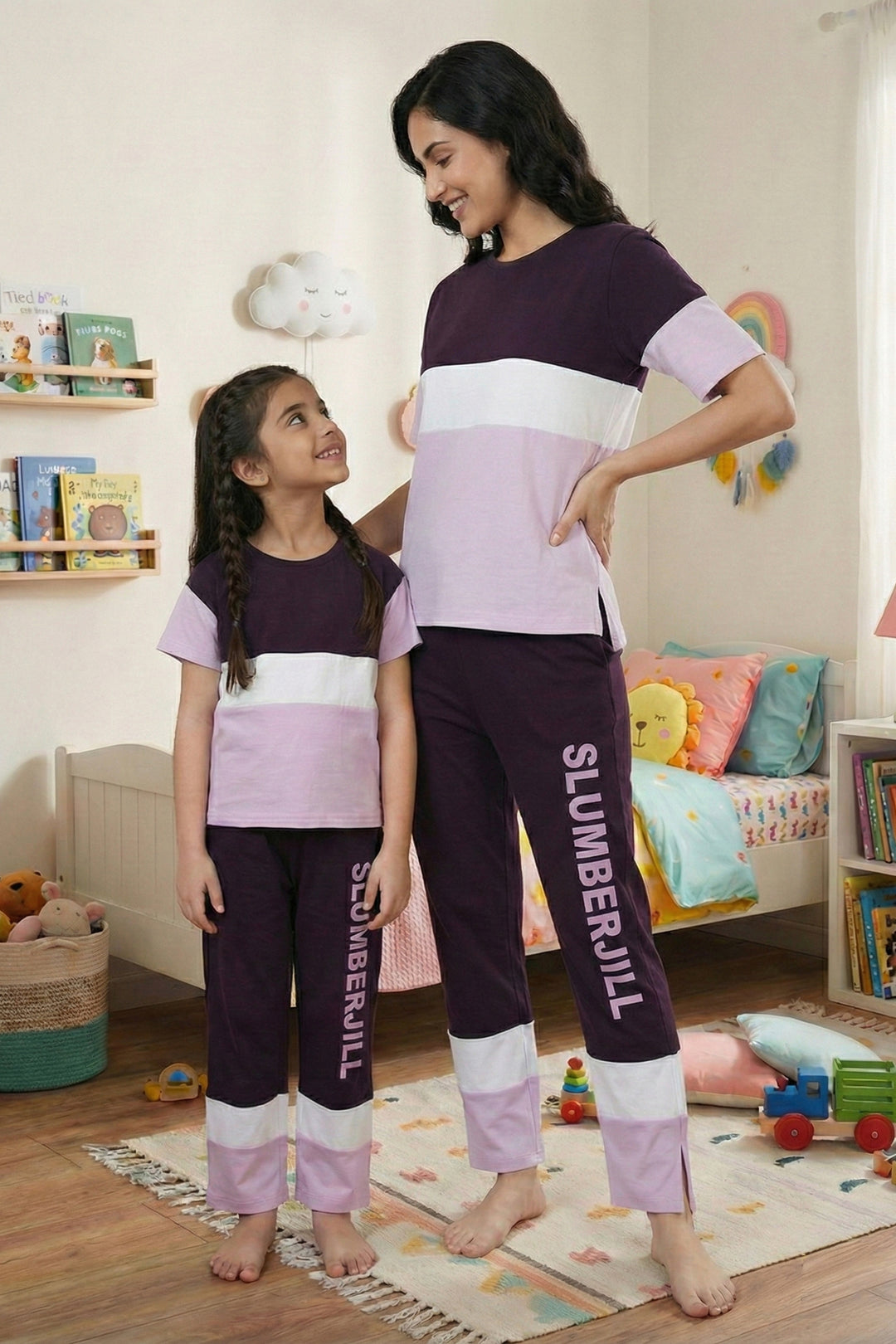 Mom & Me -  Mulberry Magic, Slumber Everyday Mom & Kids Cotton Coord Set