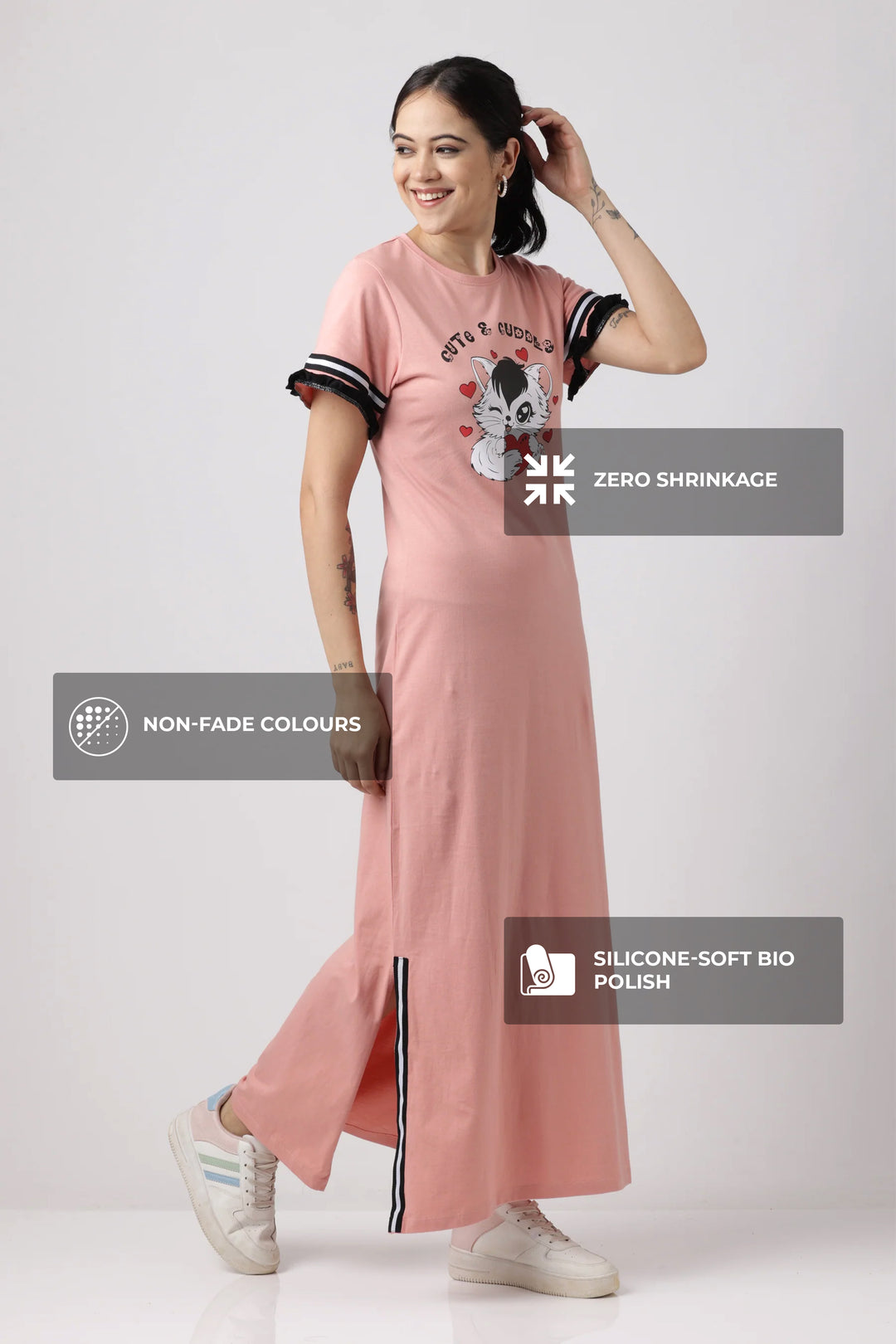 Snooze Style Comfort Dress Rose Tan