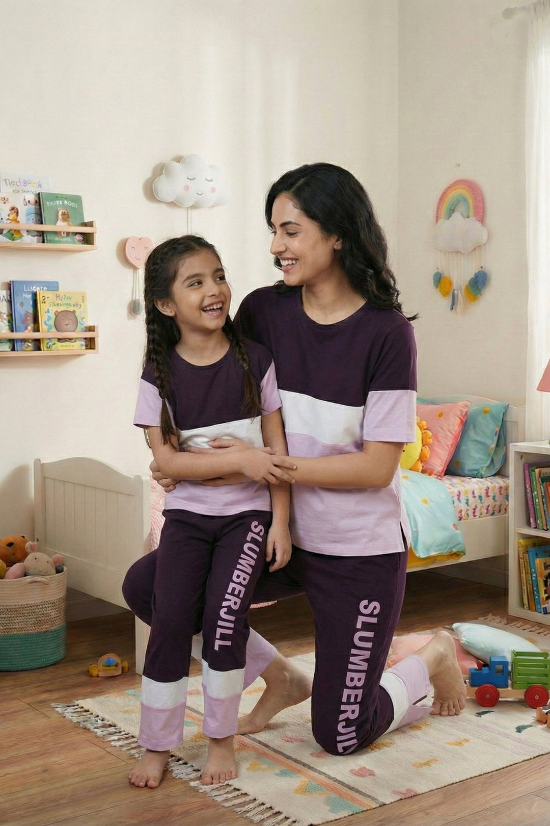 Mom & Me -  Mulberry Magic, Slumber Everyday Mom & Kids Cotton Coord Set