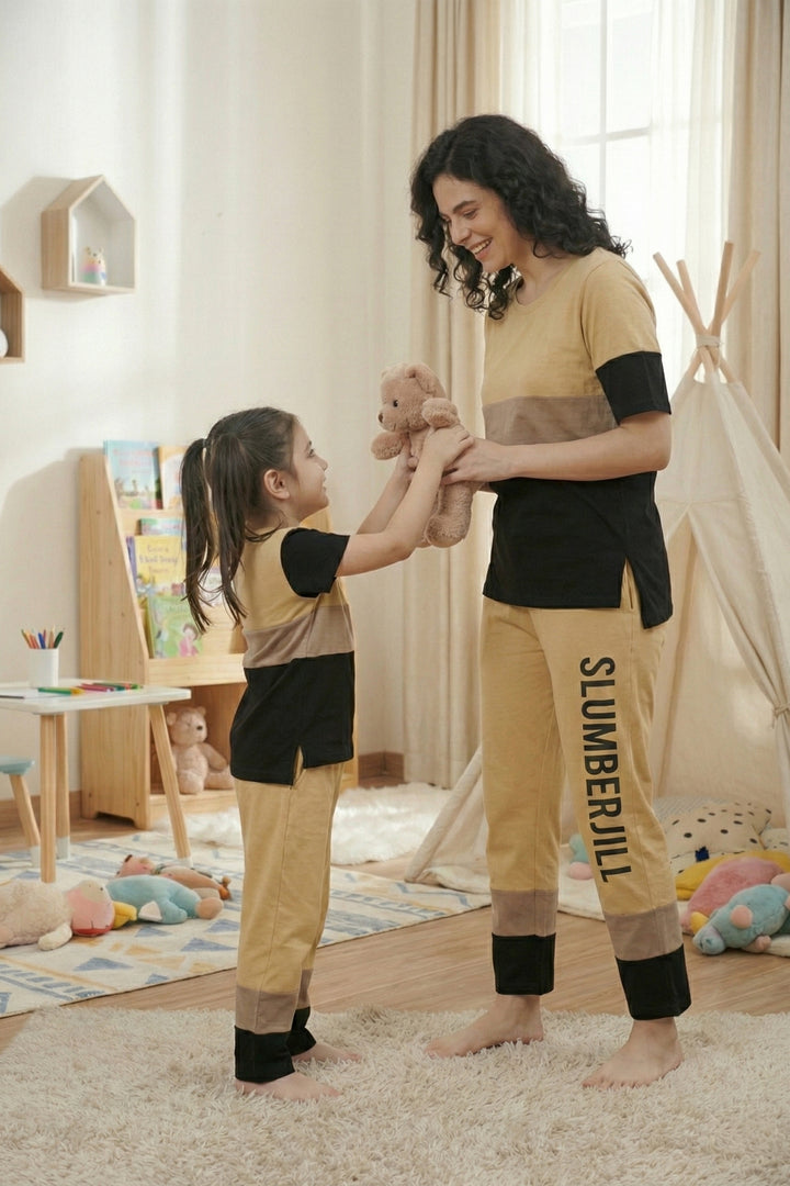 Mom & Me - Bumblebee Dreams, Slumber Everyday Mom & Kids Cotton Coord Set