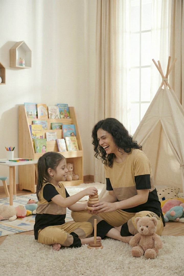 Mom & Me - Bumblebee Dreams, Slumber Everyday Mom & Kids Cotton Coord Set