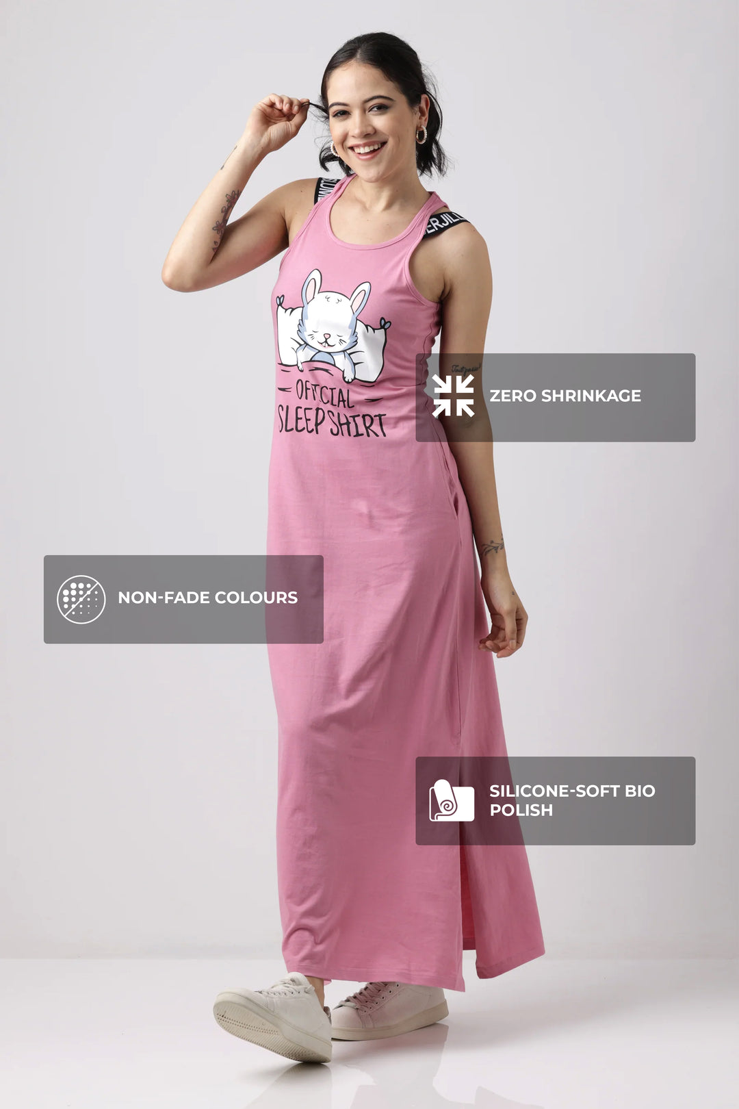 Cashmere Rose Sporty Luxe Lounge Dress With Freshon Finish