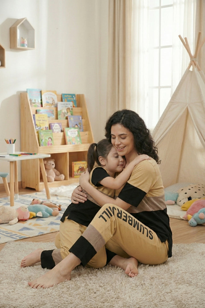 Mom & Me - Bumblebee Dreams, Slumber Everyday Mom & Kids Cotton Coord Set