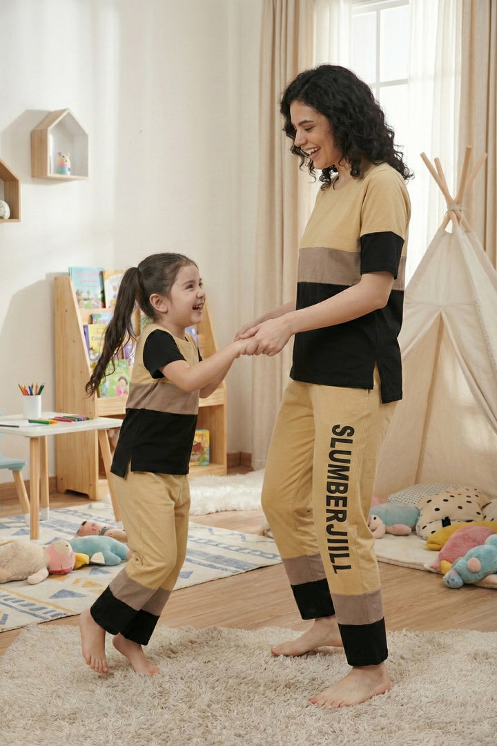 Mom & Me - Bumblebee Dreams, Slumber Everyday Mom & Kids Cotton Coord Set