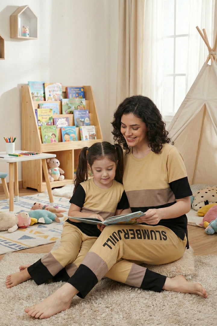 Mom & Me - Bumblebee Dreams, Slumber Everyday Mom & Kids Cotton Coord Set