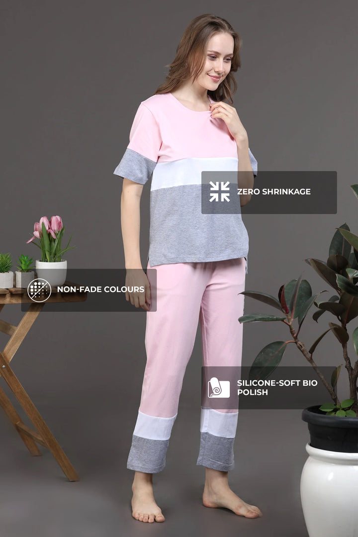 SLUMBER EVERYDAY FIRST BLUSH LOUNGE SET COTTON