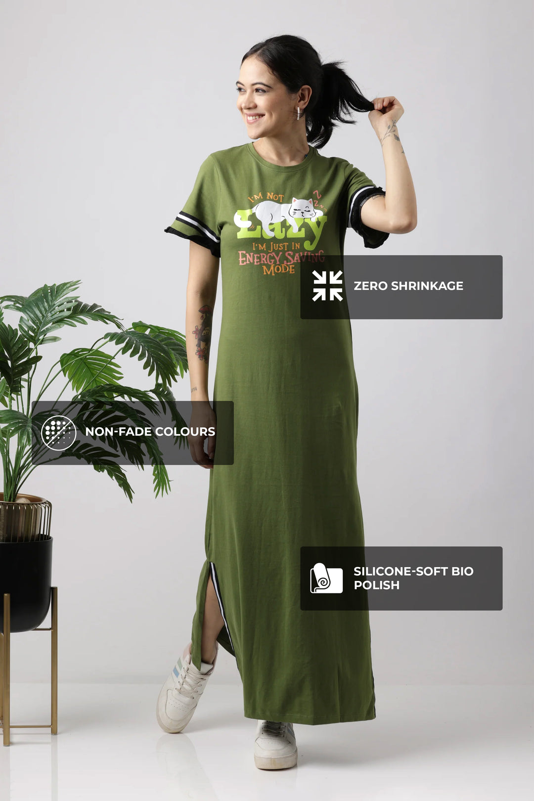 Snooze Style Comfort Dress Cedar Green