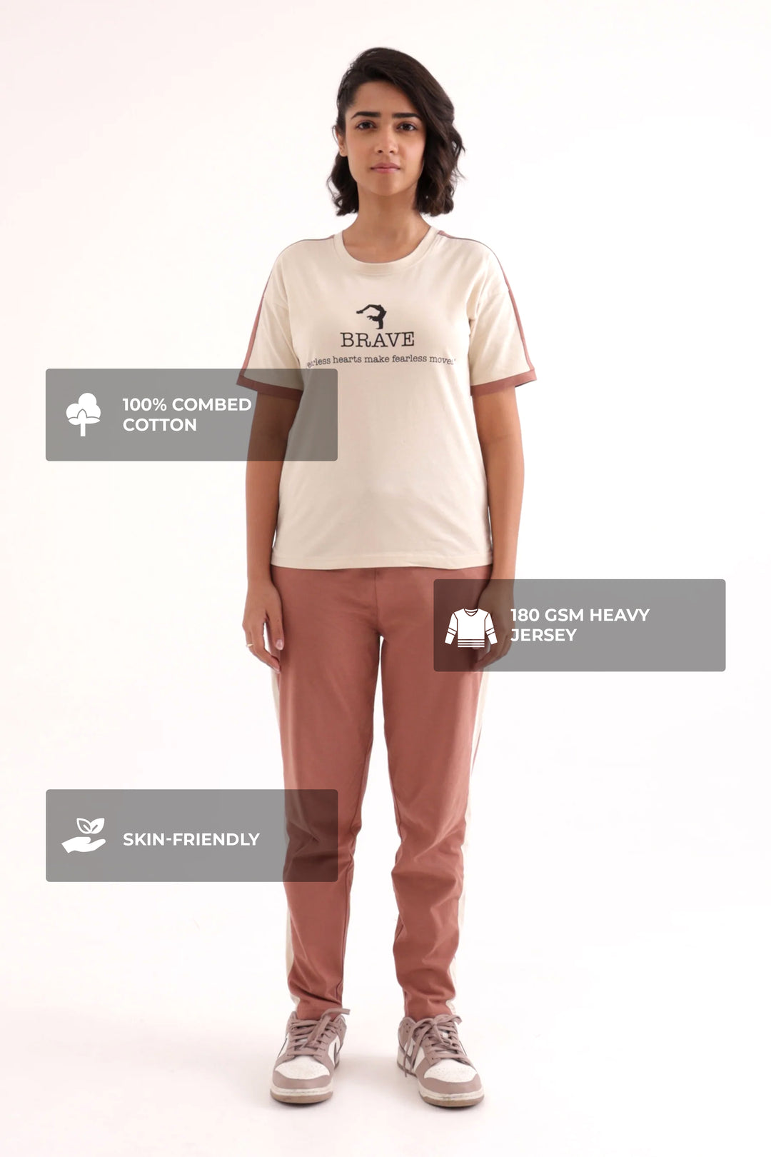 Slumber Jill Active Comfort Mocha Mousse Cotton Jersey Coord Set