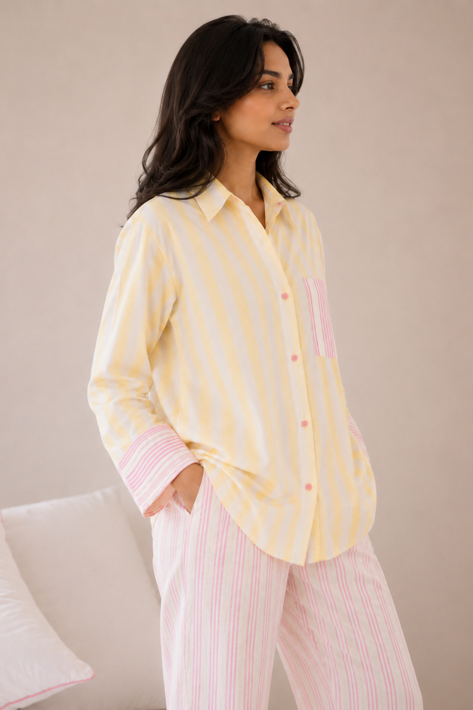 Blush & Butter Stripe Cotton Sleep Set