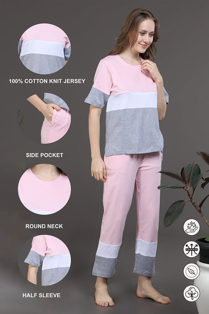 SLUMBER EVERYDAY FIRST BLUSH LOUNGE SET COTTON