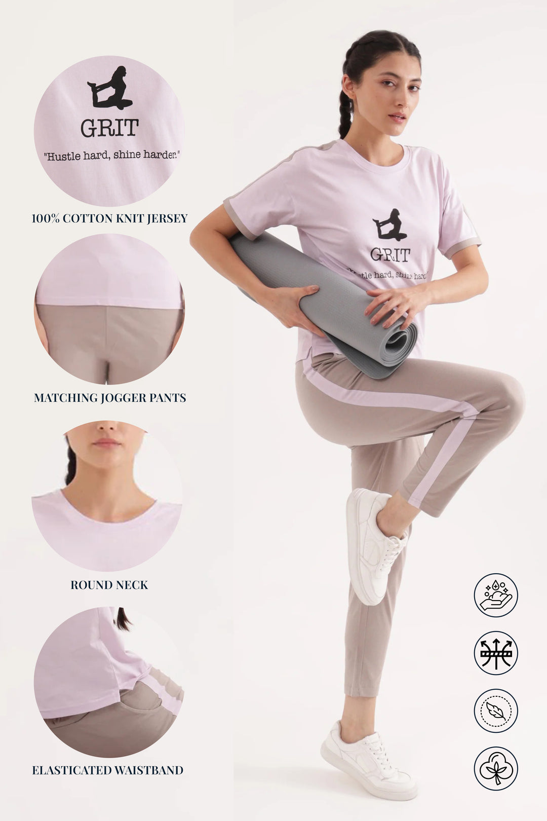 Slumber Jill Active Comfort Lavender Cotton Jersey Coord Set