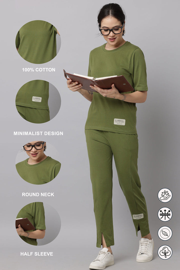 Slumber Jill Premium Pesto Coords Set With Freshon Finish