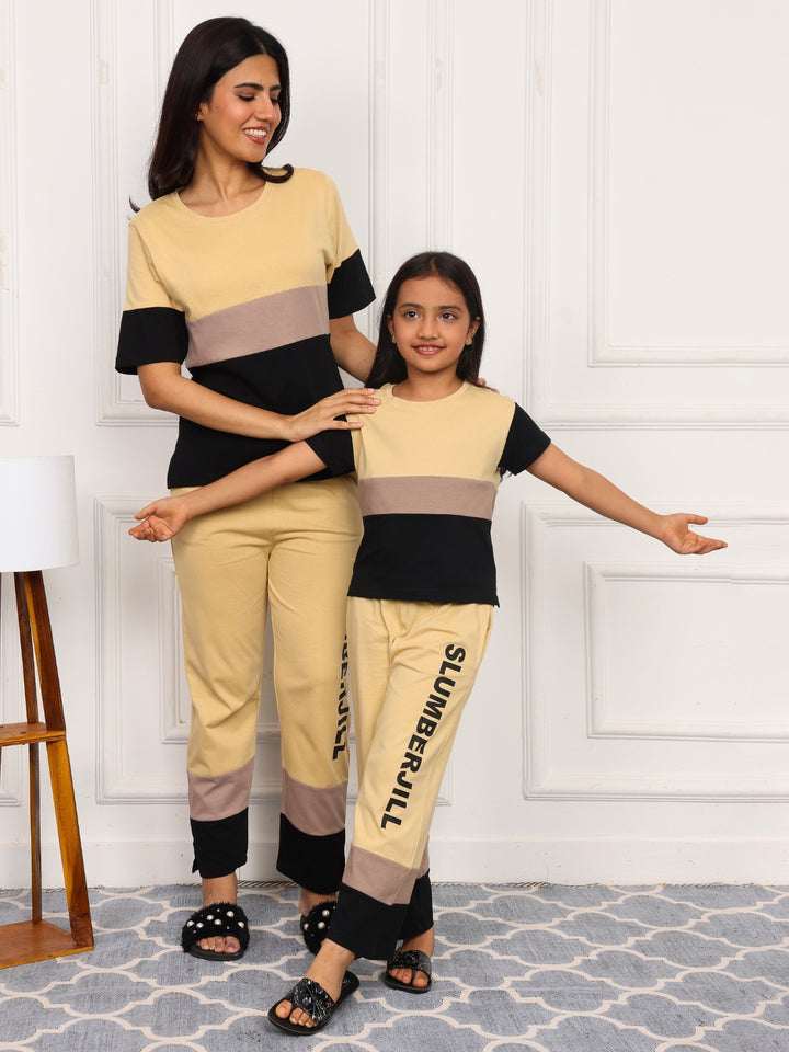 Mom & Me - Bumblebee Dreams, Slumber Everyday Mom & Kids Cotton Coord Set