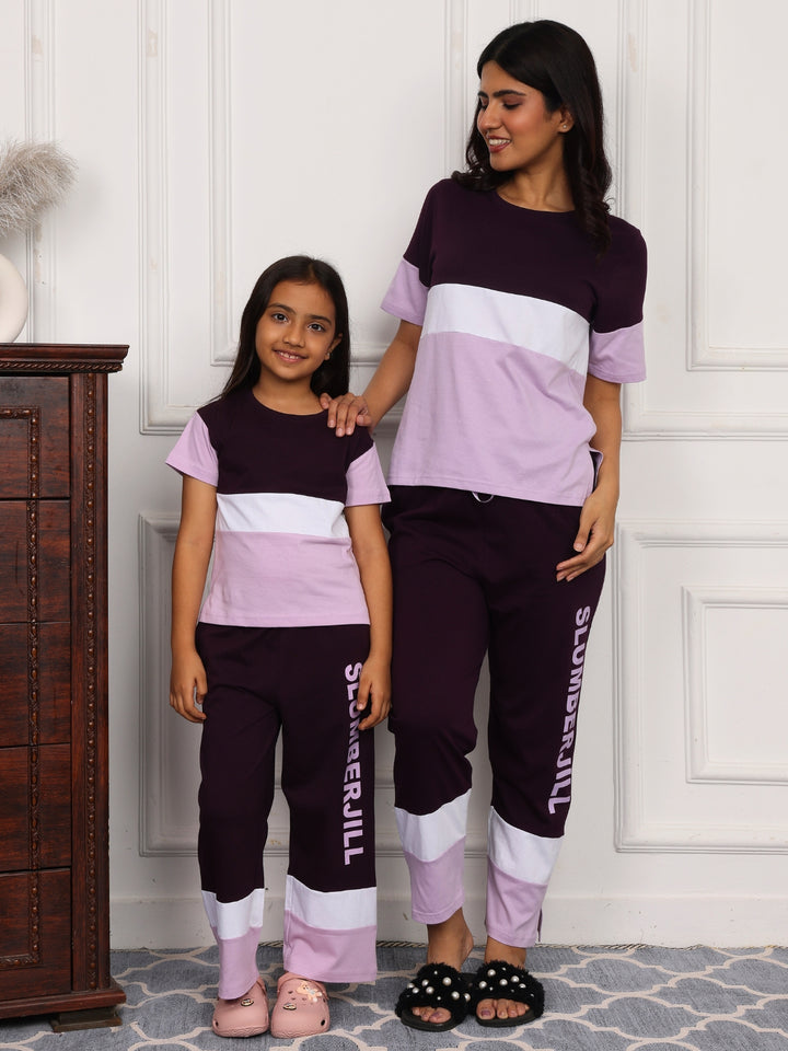 Mom & Me -  Mulberry Magic, Slumber Everyday Mom & Kids Cotton Coord Set
