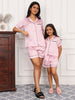 SWEET BLUSH  MOM AND ME COLLARD SHORT SET IN JAPAN SATIN