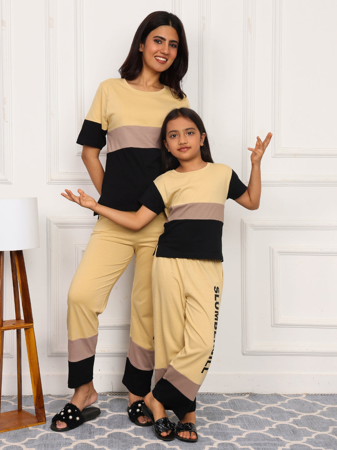 Mom & Me - Bumblebee Dreams, Slumber Everyday Mom & Kids Cotton Coord Set