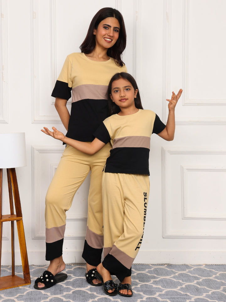 Mom & Me - Bumblebee Dreams, Slumber Everyday Mom & Kids Cotton Coord Set
