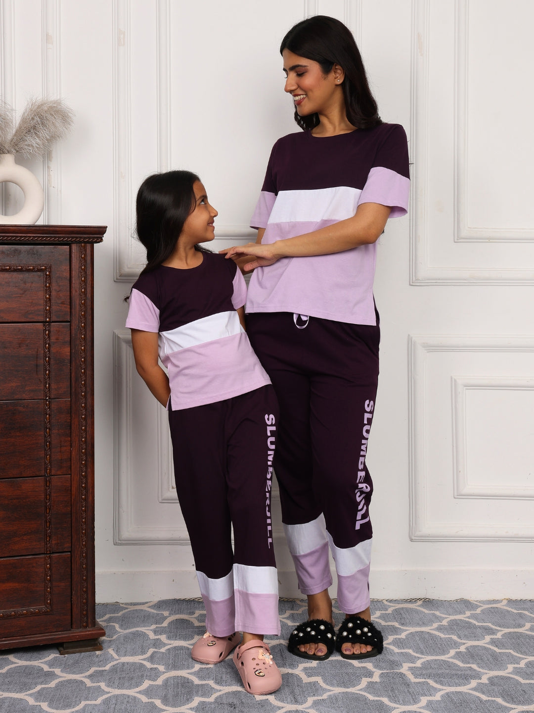 Mom & Me -  Mulberry Magic, Slumber Everyday Mom & Kids Cotton Coord Set