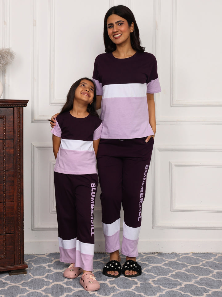 Mom & Me -  Mulberry Magic, Slumber Everyday Mom & Kids Cotton Coord Set