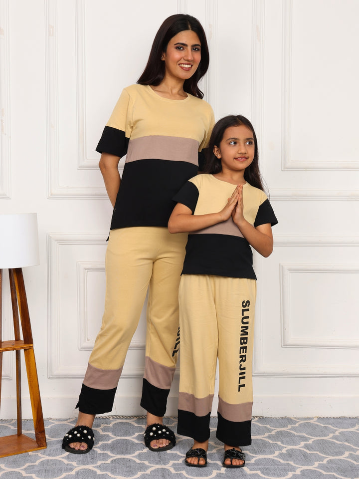 Mom & Me - Bumblebee Dreams, Slumber Everyday Mom & Kids Cotton Coord Set