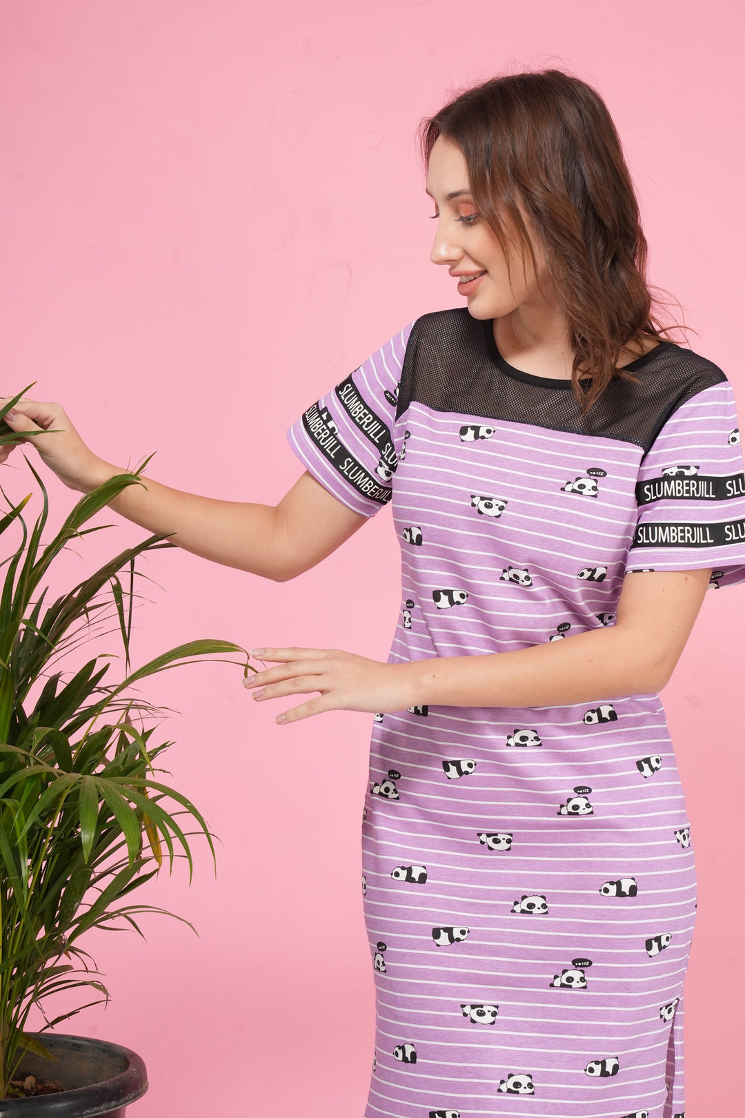 Whimsy  Panda Calf Length High Low Dress