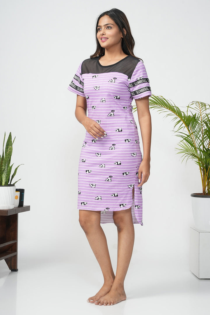 Whimsy  Panda Calf Length High Low Dress