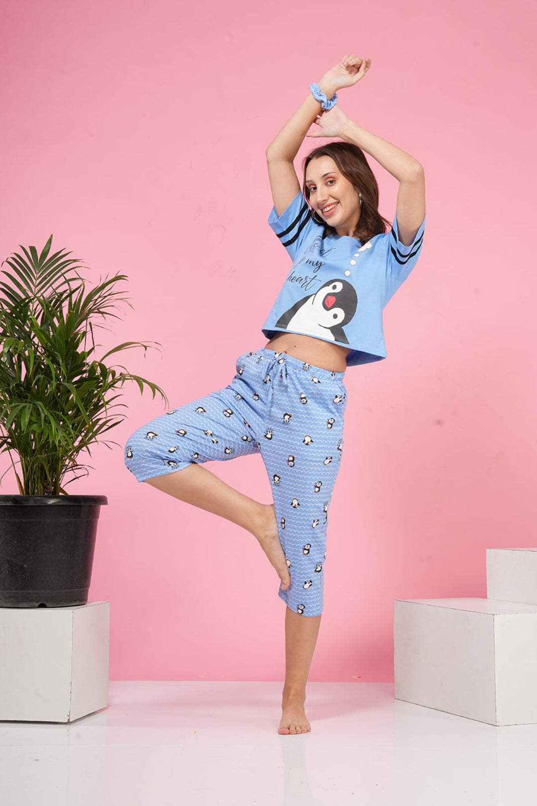 Twilight Penguin Capri Set Dress with hair scrunchies