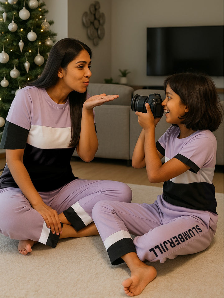 Mom & Me - Plum Fairy, Slumber Everyday Mom & Kids Cotton Coord Set