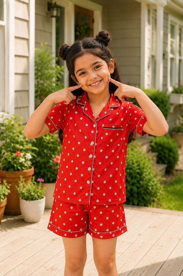 Scarlet Sweet Kids Collard Short Set In Japan Satin
