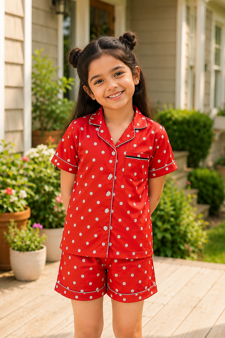 Scarlet Sweet Kids Collard Short Set In Japan Satin