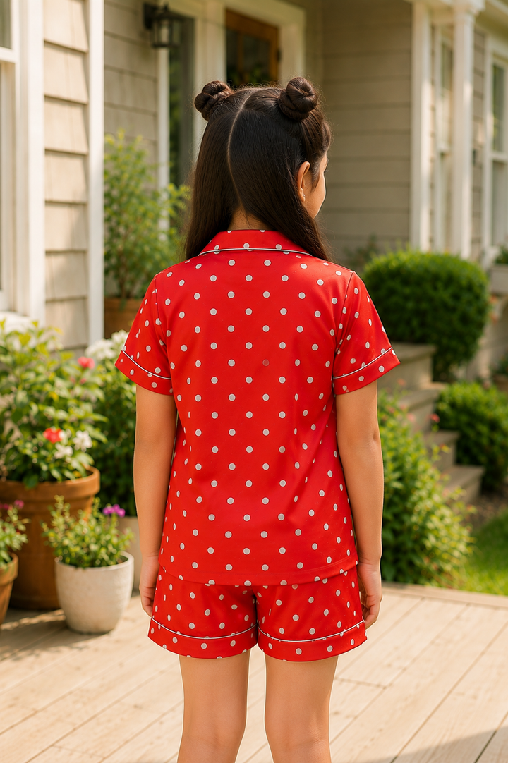 Scarlet Sweet Kids Collard Short Set In Japan Satin