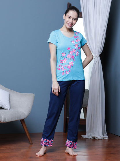 Pretty Florals Pyjama set - Blue