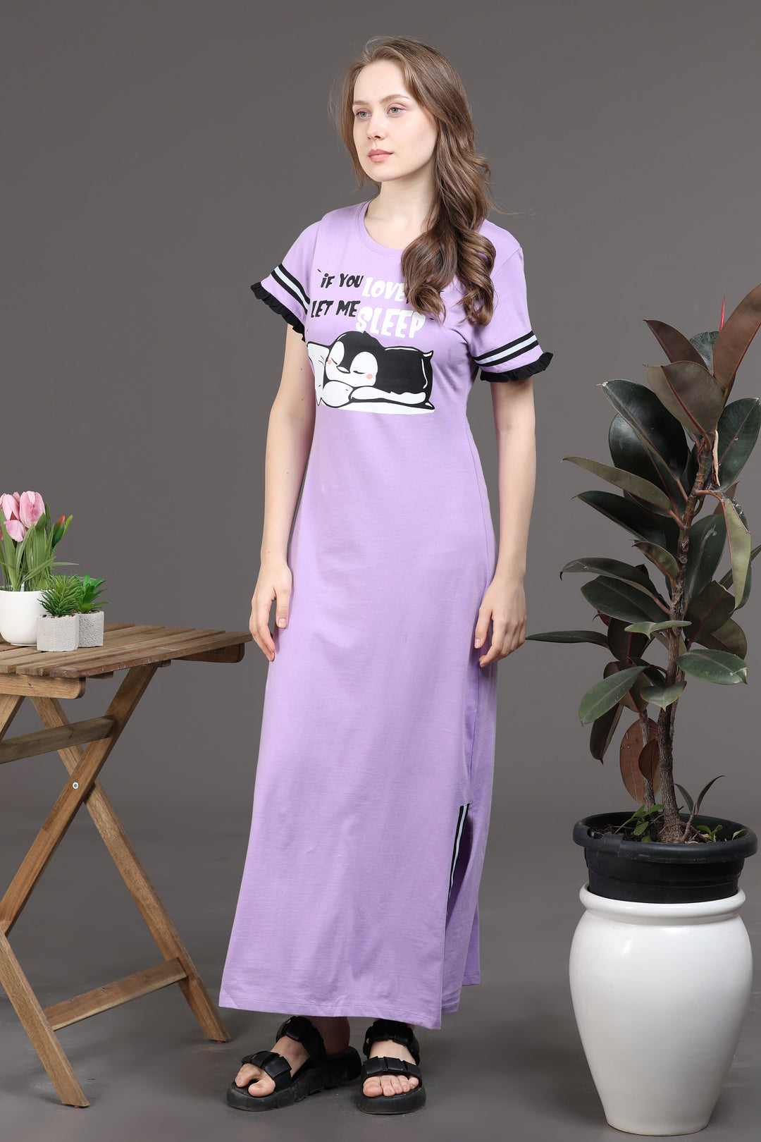 Shop Snooze Style Comfort lavender long nighty dress SlumberJill Shop Snooze Style Comfort lavender long nighty dress SlumberJill