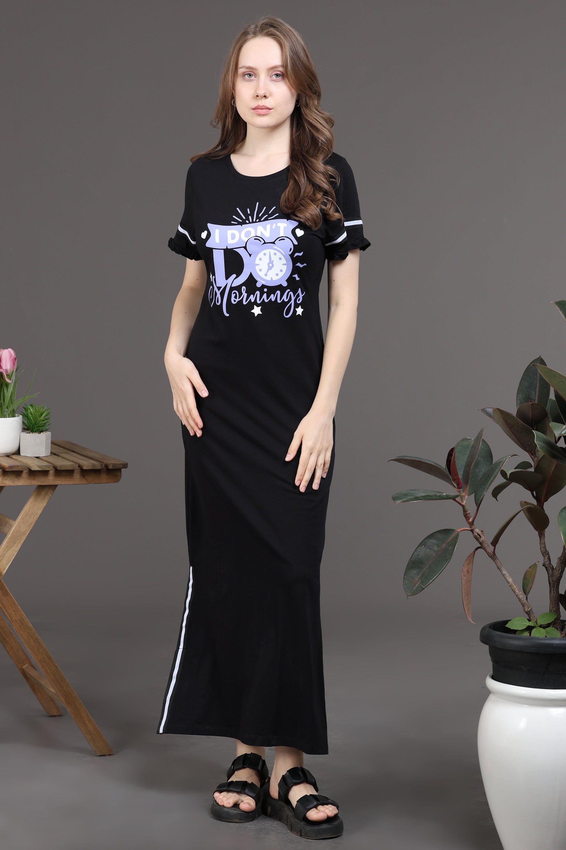 Snooze Style Comfort black night dress long t shirt