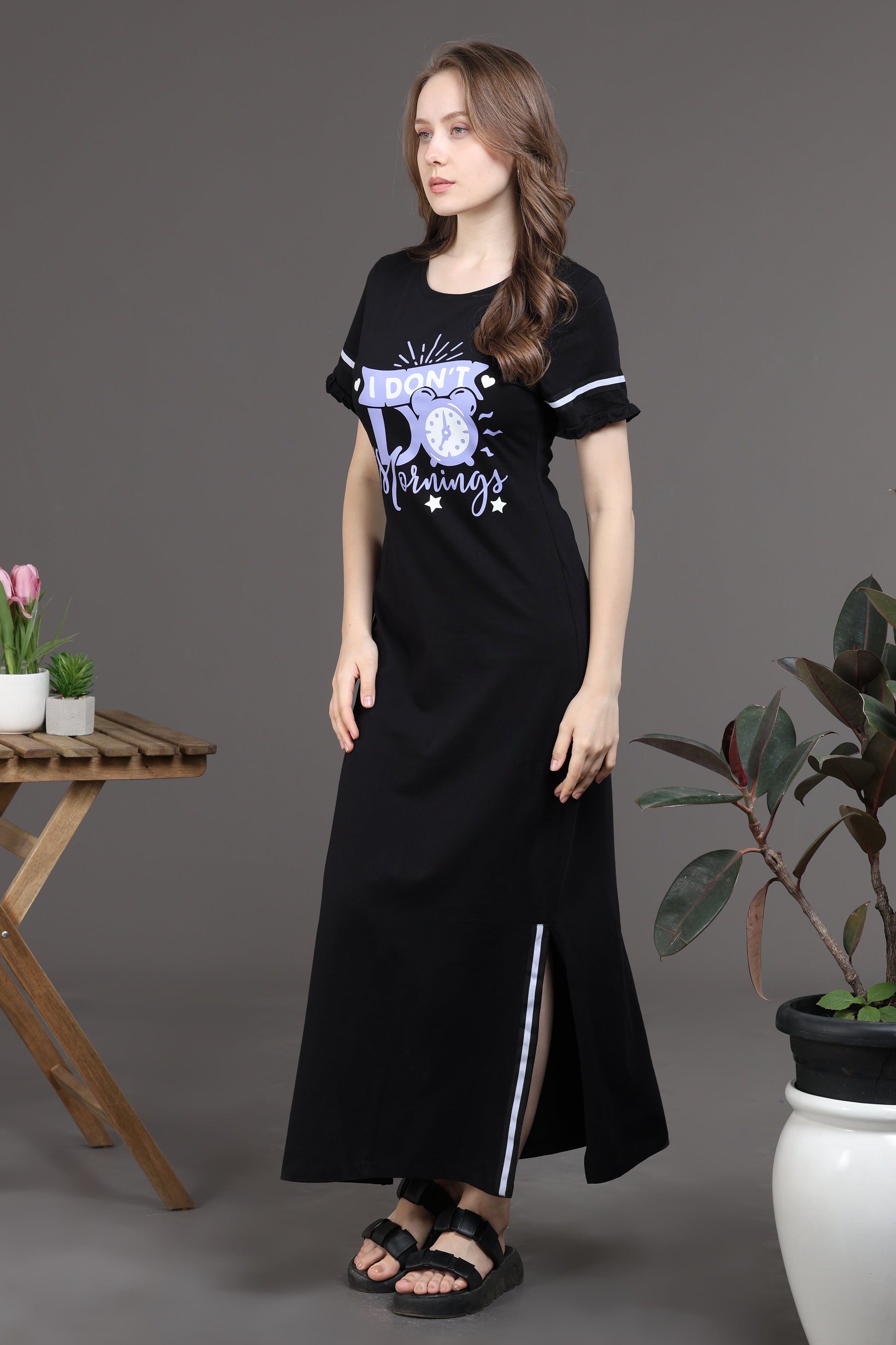 Snooze Style Comfort black night dress long t shirt