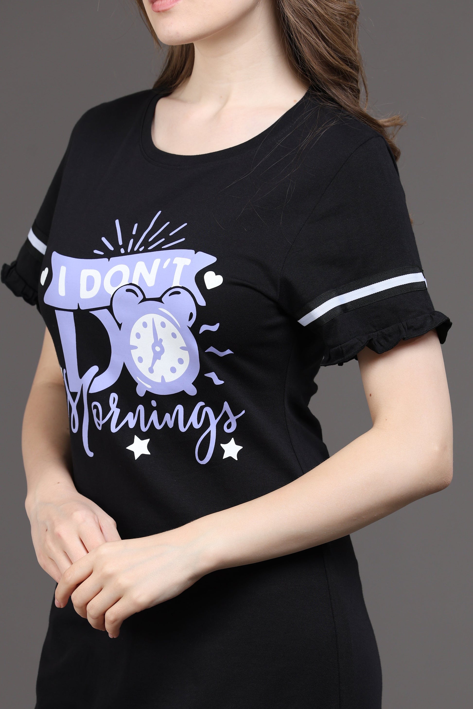 Snooze Style Comfort black night dress long t shirt