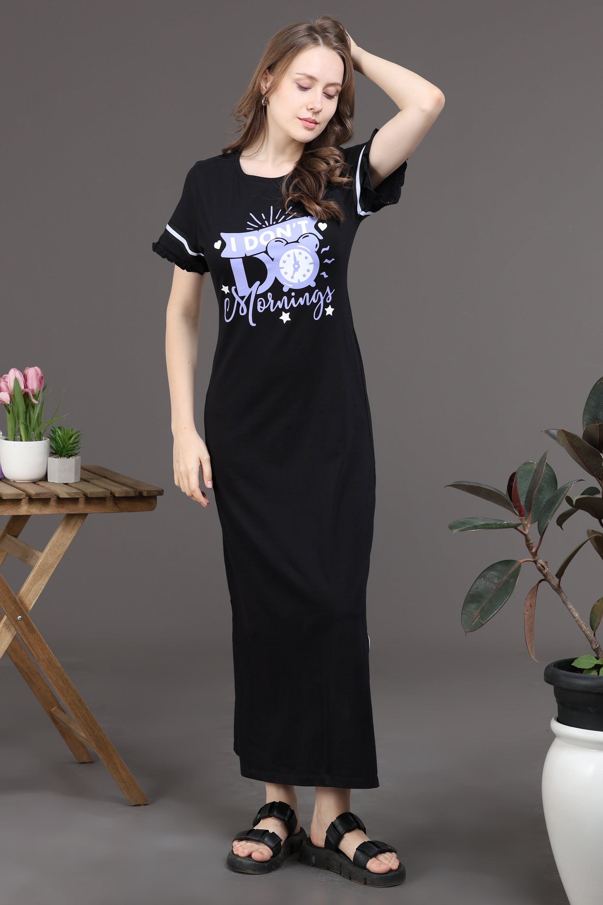 Snooze Style Comfort black night dress long t shirt