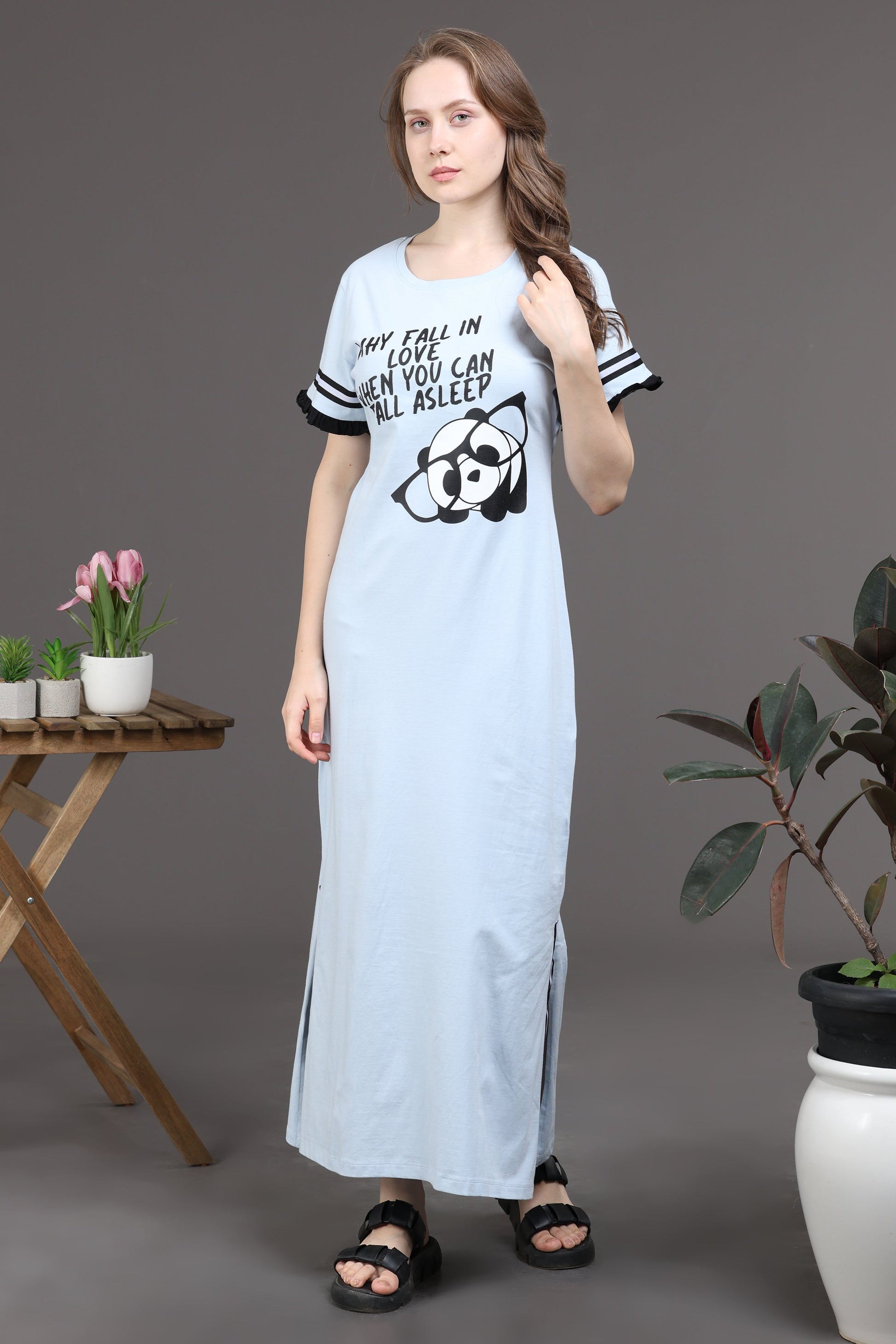 Snooze Style Comfort ice blue long t shirt nighties