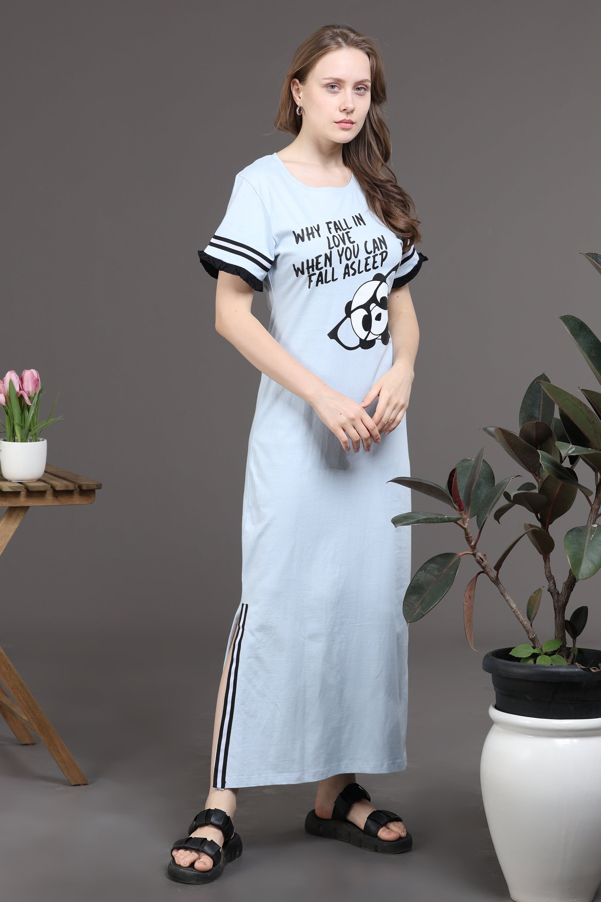 Snooze Style Comfort ice blue long t shirt nighties