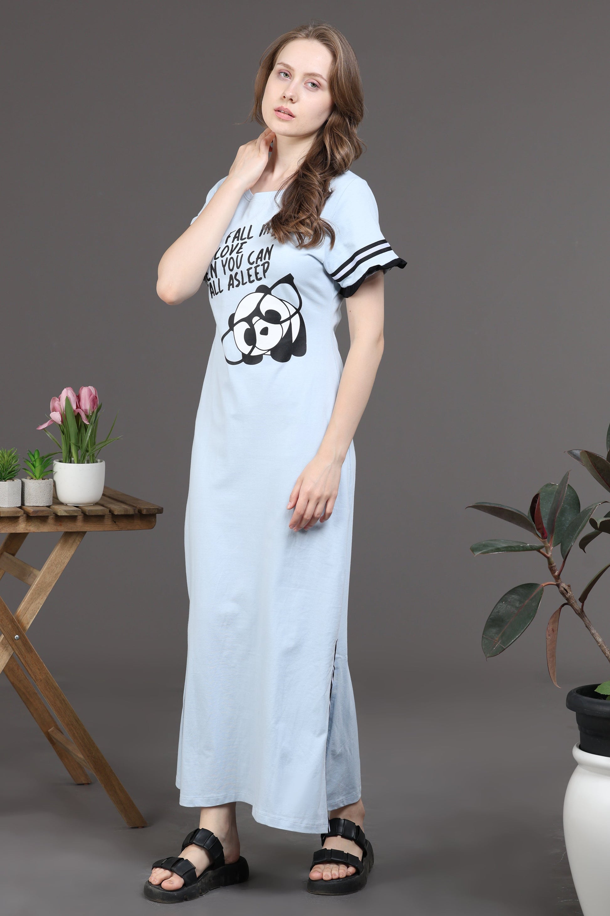 Snooze Style Comfort ice blue long t shirt nighties